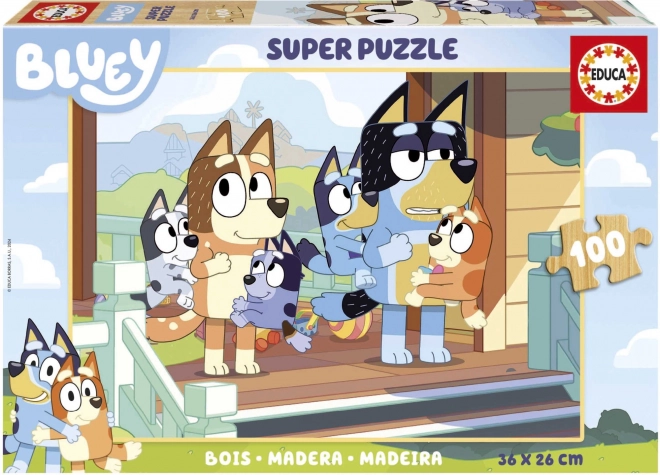 Educa dřevěné puzzle Bluey 100 dílků