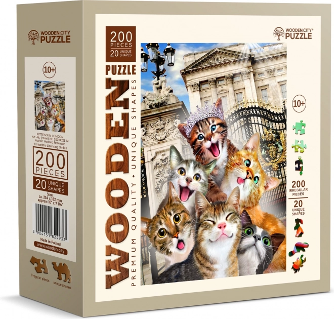 Dřevěné puzzle Koťata v Londýně