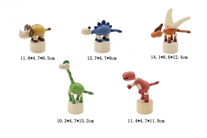 Dřevěný mačkací dinosaurus