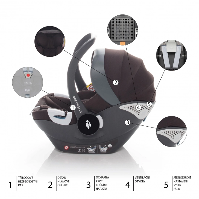 Set kočárek Quest+ korba+ adaptéry+ autosedačka+ báze, Vulcan Black/Black