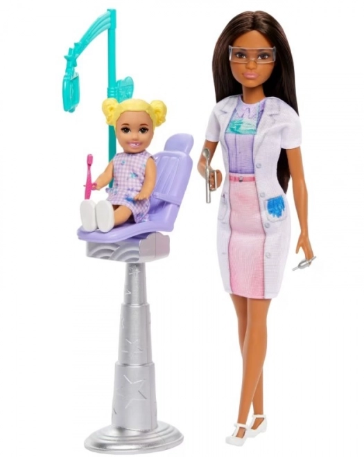 Barbie Lékařka Zubařka a Pacientka s Tmavými Vlasy