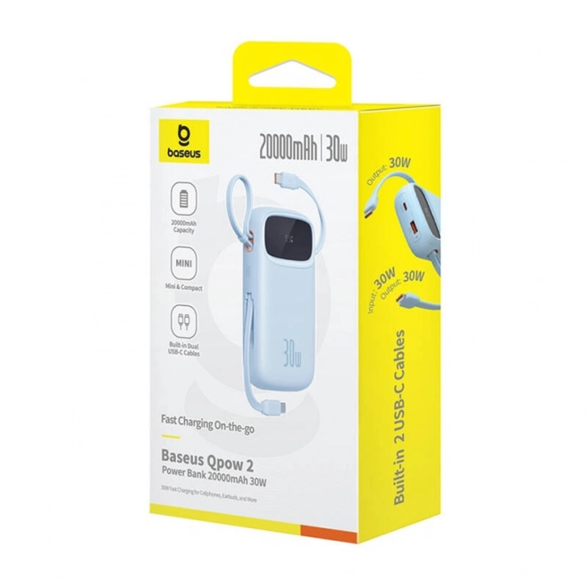 Powerbank Baseus QPow2 20000mAh 30W 2xUSB-C (blue)