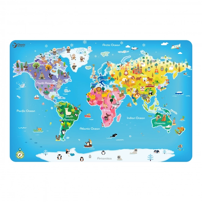 Klasická Světová Puzzle Mapa