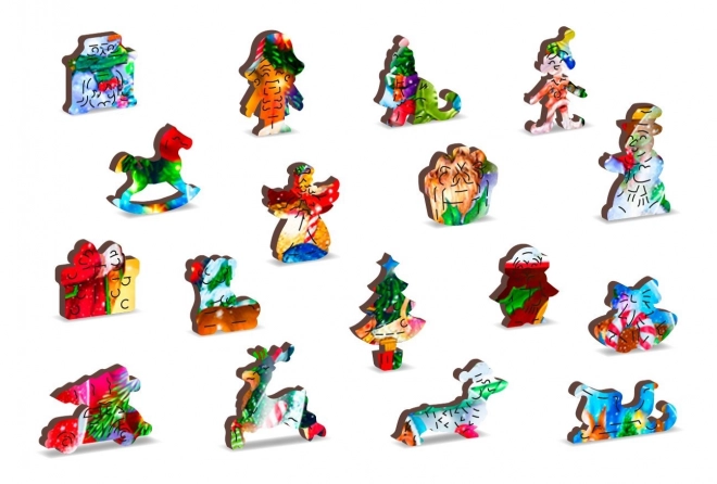 Wooden City Dřevěné puzzle Vánoční sněžítka 2v1, 200 dílků EKO