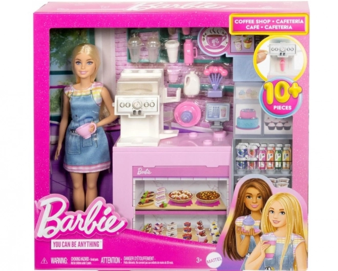 Barbie baristka v kavárně