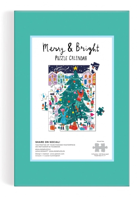 Adventní kalendář s puzzle Galison - 12v1