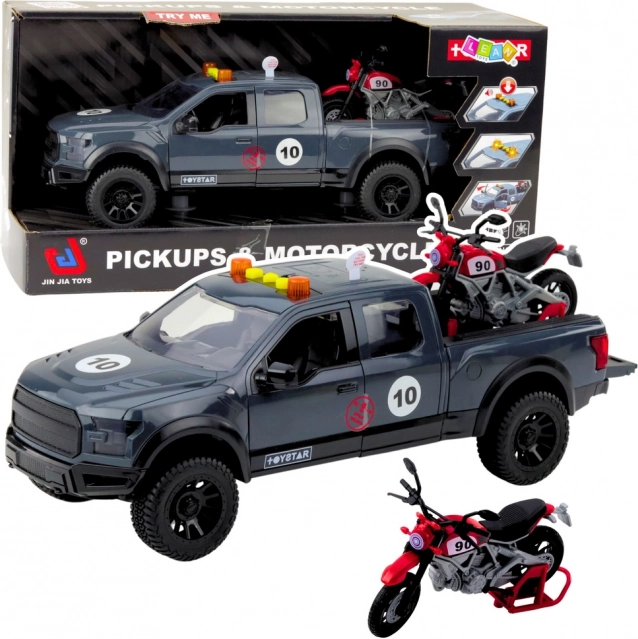 Pick-up s motocyklem s efekty světel a zvuků