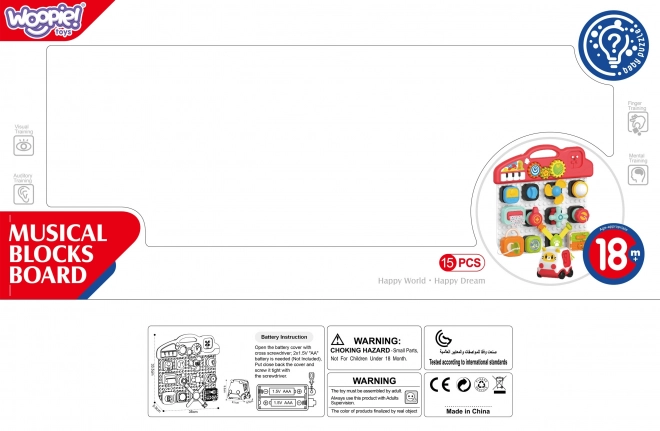 Woopie Montessori Dětský Manipulační Panel Barevný Aktivní Panel