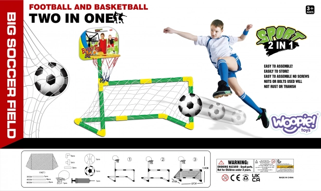 Sportovní sada 2v1 Dětský basketbal a fotbal Woopie