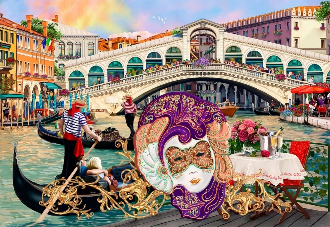 Dřevěné puzzle Benátský karneval