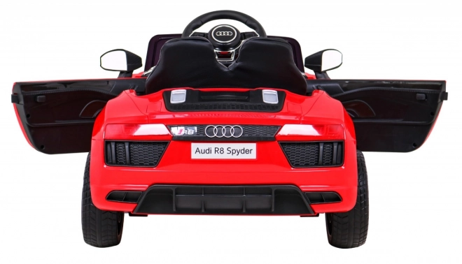 Audi R8 na baterie pro děti Červená + Dálkové ovládání + EVA + Pomalý start + MP3 LED