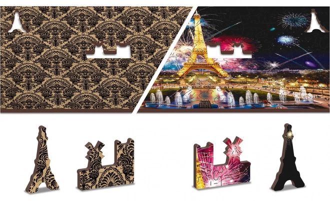 Dřevěné puzzle Noční Paříž