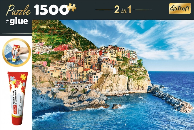 Sada puzzle Manarola, Ligurie, Itálie 1500 dílků s lepidlem