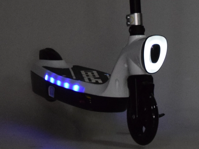 Elektrická koloběžka s LED osvětlením – Bílá