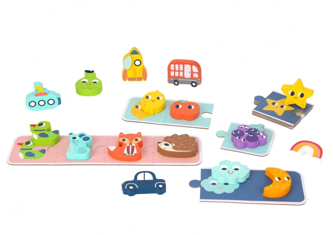 Woopie Green Dřevěné Pexeso - Dotykové Puzzle