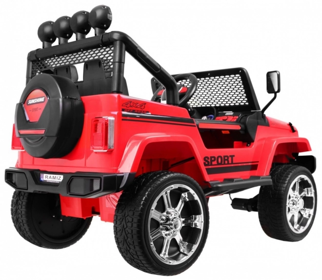Červené dětské elektrické auto Raptor Drifter s pohonem 4x4