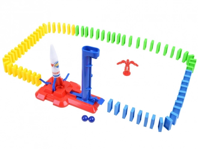 Kosmické domino s raketou - edukační hračka