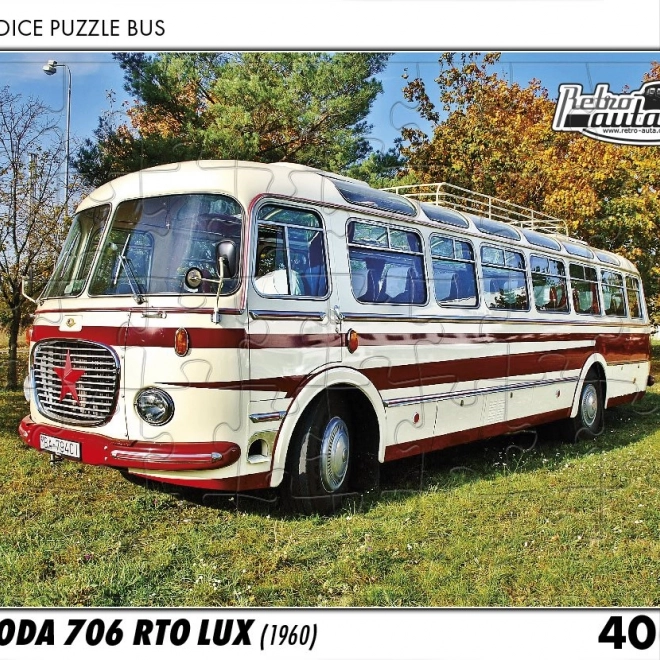 RETRO-AUTA Puzzle BUS Škoda 706 RTO LUX (1960) 40 dílků