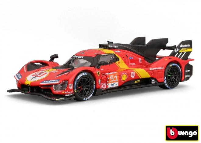 Kovový model Ferrari Racing 499P LMH 2023 ze závodu Le Mans