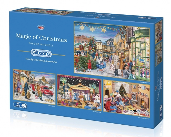 GIBSONS Puzzle Kouzlo Vánoc 4x500 dílků