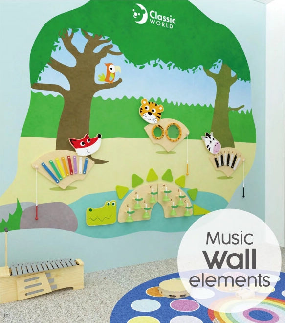 Klasická světová Edu hudební nástěnná tabule Zebra