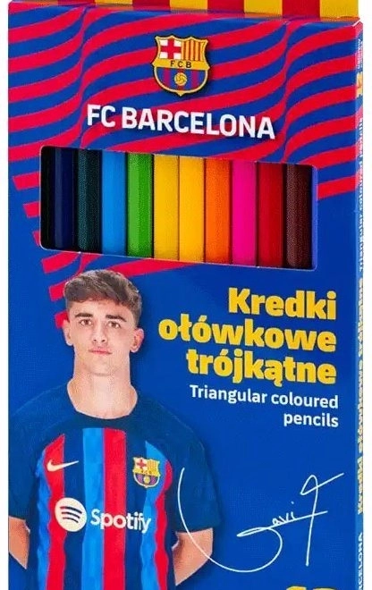 Trojhranné pastelky ASTRA, 12 ks, FC Barcelona