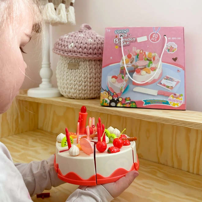 Narozeninový dort Woopie k rozkrájení s ovocem a svíčkami - 40 dílů