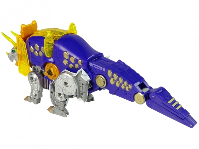 Dinobots robotická střílečka Fialový Triceratops s terčem