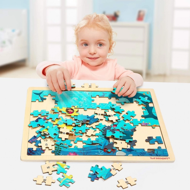 TOP BRIGHT Dřevěné puzzle Mořský svět