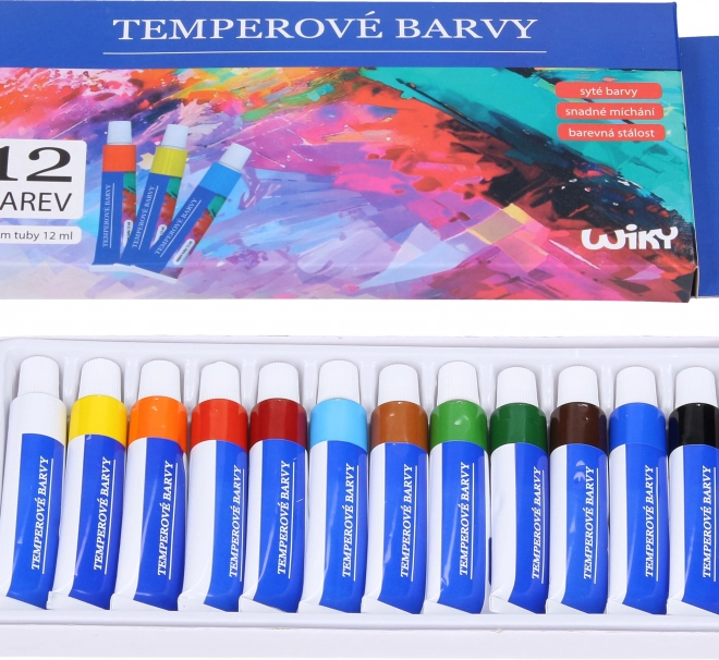 Temperové barvy kovový set 12×12 ml