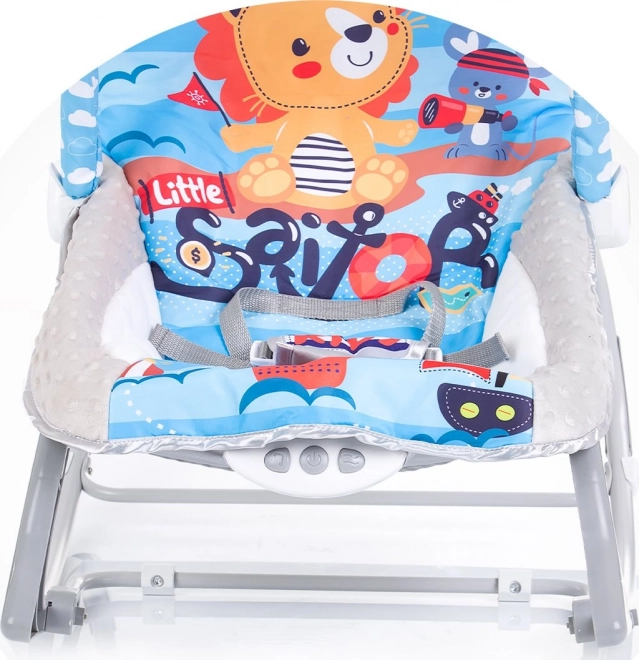 CHIPOLINO Kojenecké lehátko vibrující 2v1 Baby Spa – modré