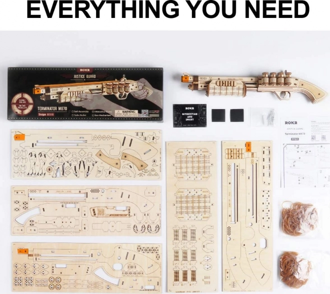 RoboTime 3D dřevěné mechanické puzzle Brokovnice Terminátor