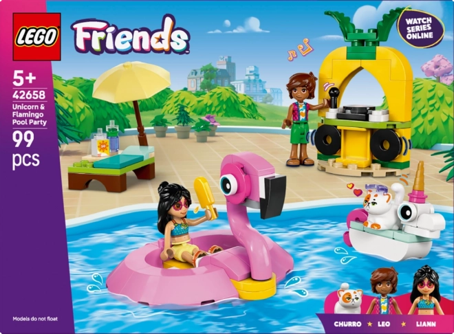 Lego Friends Zábava u bazénu s jednorožcem a plameňákem