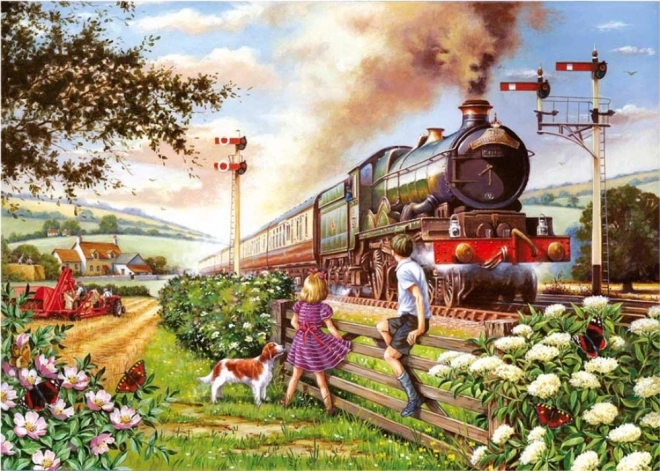 HOP puzzle Železniční děti 500 dílků