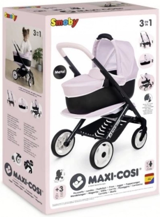 Kočárek pro panenky Maxi-Cosi světle růžový