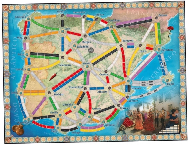 Hra Boarding the Train: a Jižní Koreu: Kolekce map 8 - Pyrenejský poloostrov a Jižní Korea