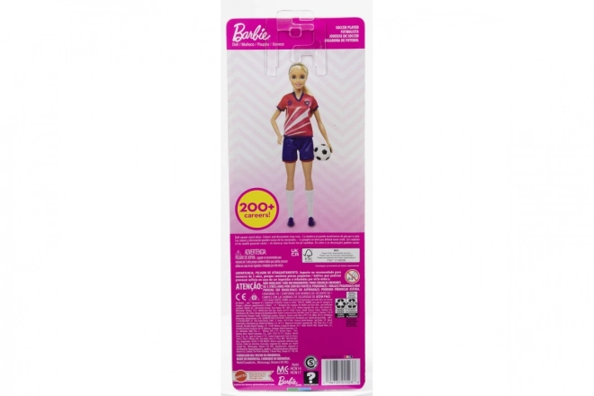 Barbie fotbalová panenka v červeném dresu