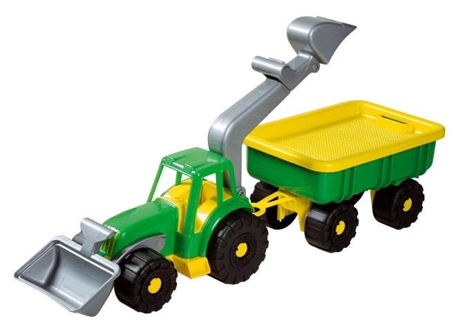 Androni Traktorski nakladač s prikolico Power Worker dolžina 58 cm – Zelený