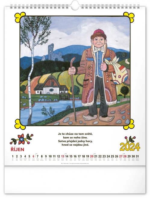 Nástěnný kalendář Josef Lada – Říkadla 2024, 30 × 34 cm