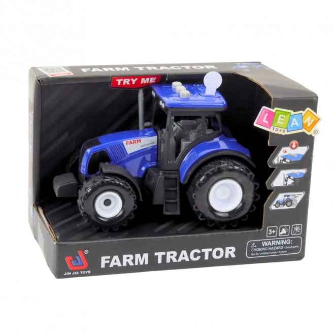 Traktor Zemědělec s efekty zvuku a světla modrý