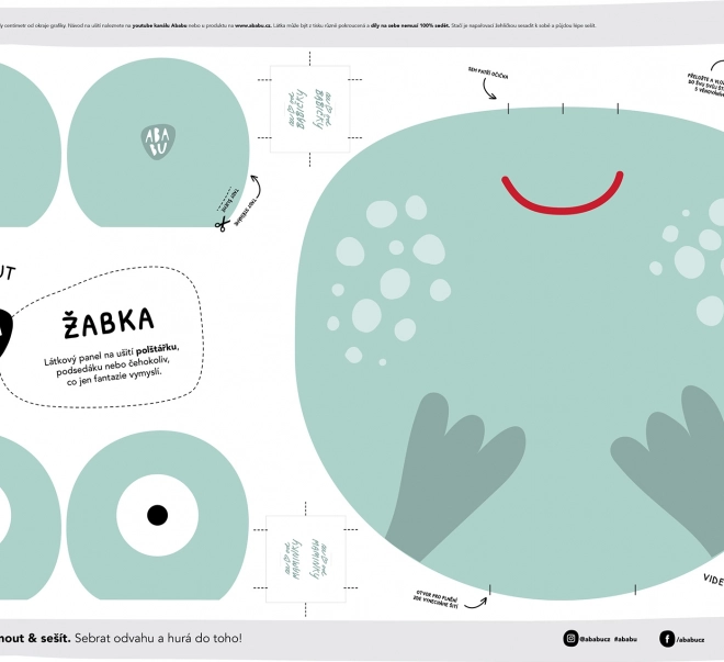 Ababu Kreativní šicí panel - polštářek Žabka