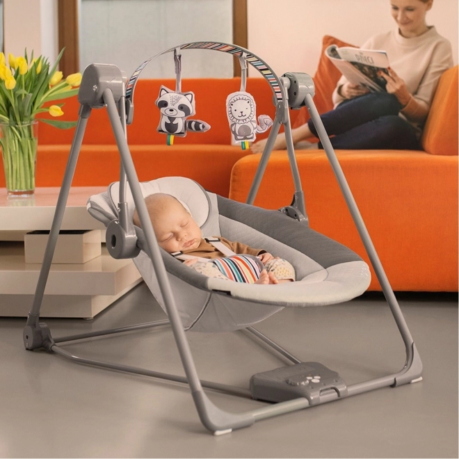 LIONELO Dětské houpací křesílko Otto – Cozy Grey