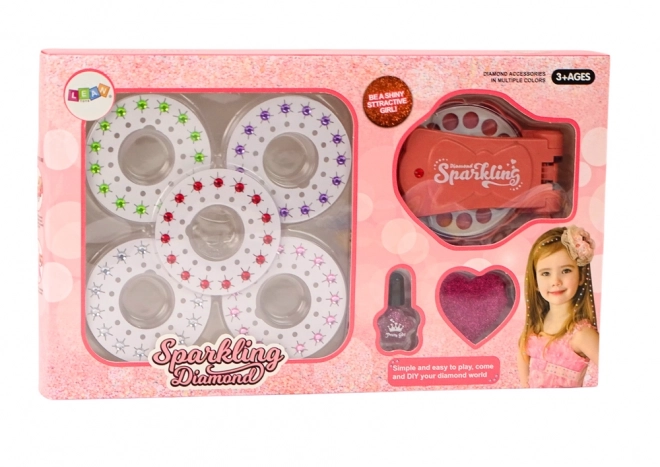 Sada strojků na pletení vlasů Glitter Diamonds
