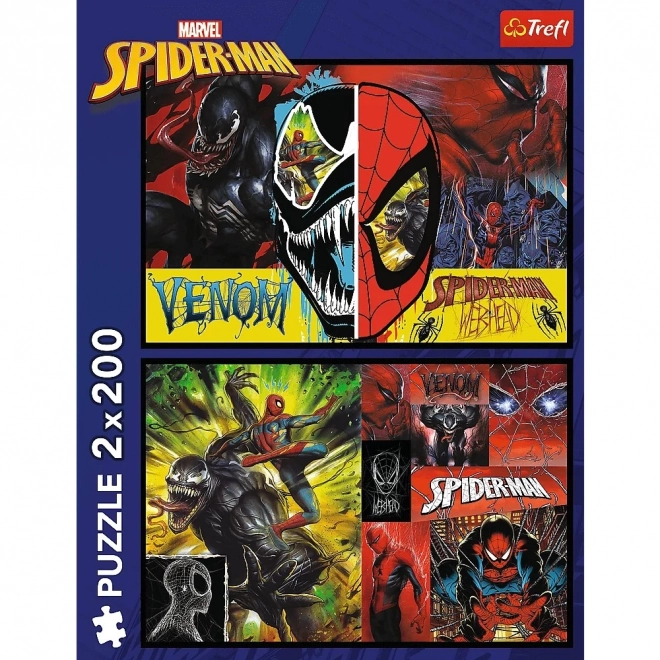 Puzzle 2x200 dílků Spidermanův den a noc
