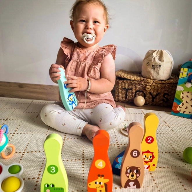 Dřevěné kuželky zvířátka TOOKY TOY