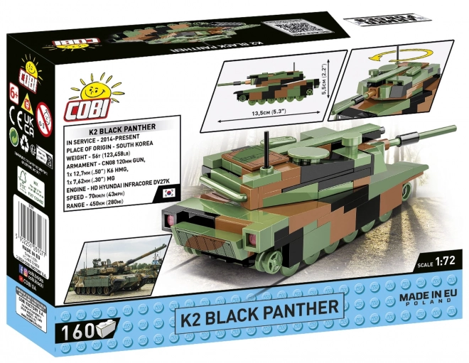 COBI 3107 Armed Forces K2 Black Panther, 1:72, 160 k