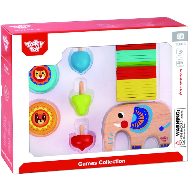 Sada her zručnosti se slonem TOOKY TOY - 46 dílků