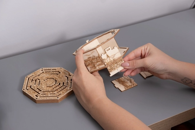 3D Dřevěná hlavolamová skříňka Secret Maze