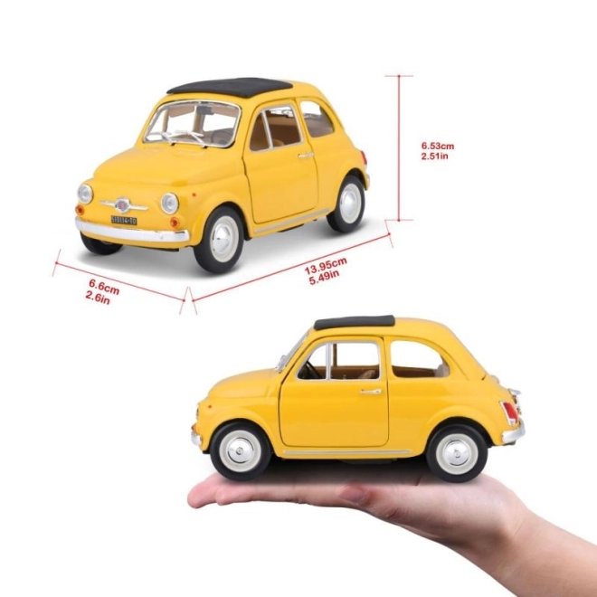 Bburago model auta Fiat 500 F 1965 žlutý 1:24