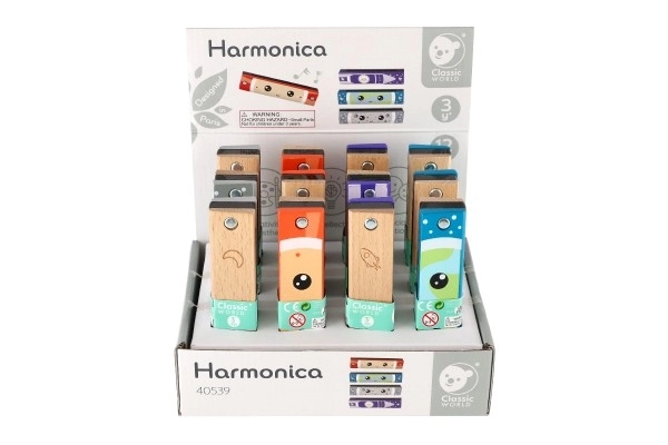 Dřevěná dětská harmonika 13 cm